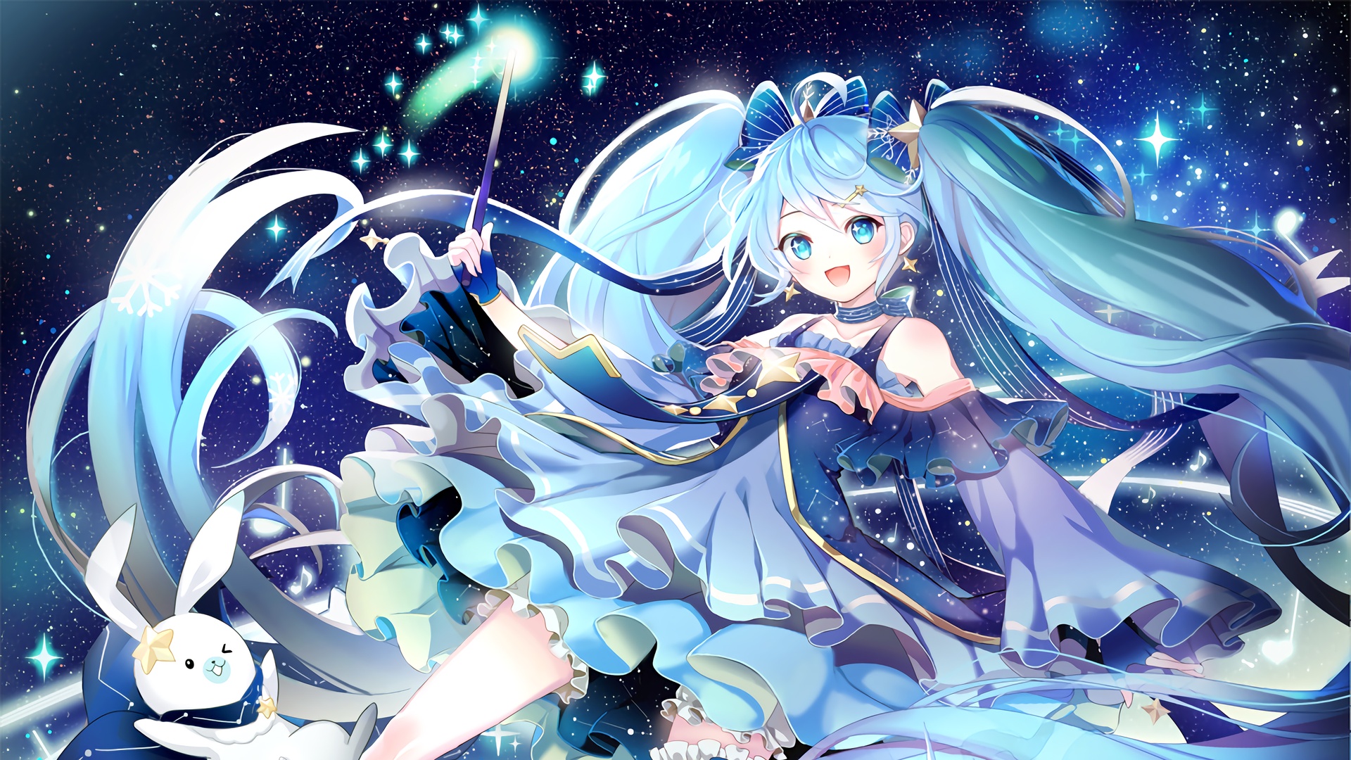 魔法少女 星空 初音未来 miku 4k动漫壁纸壁纸