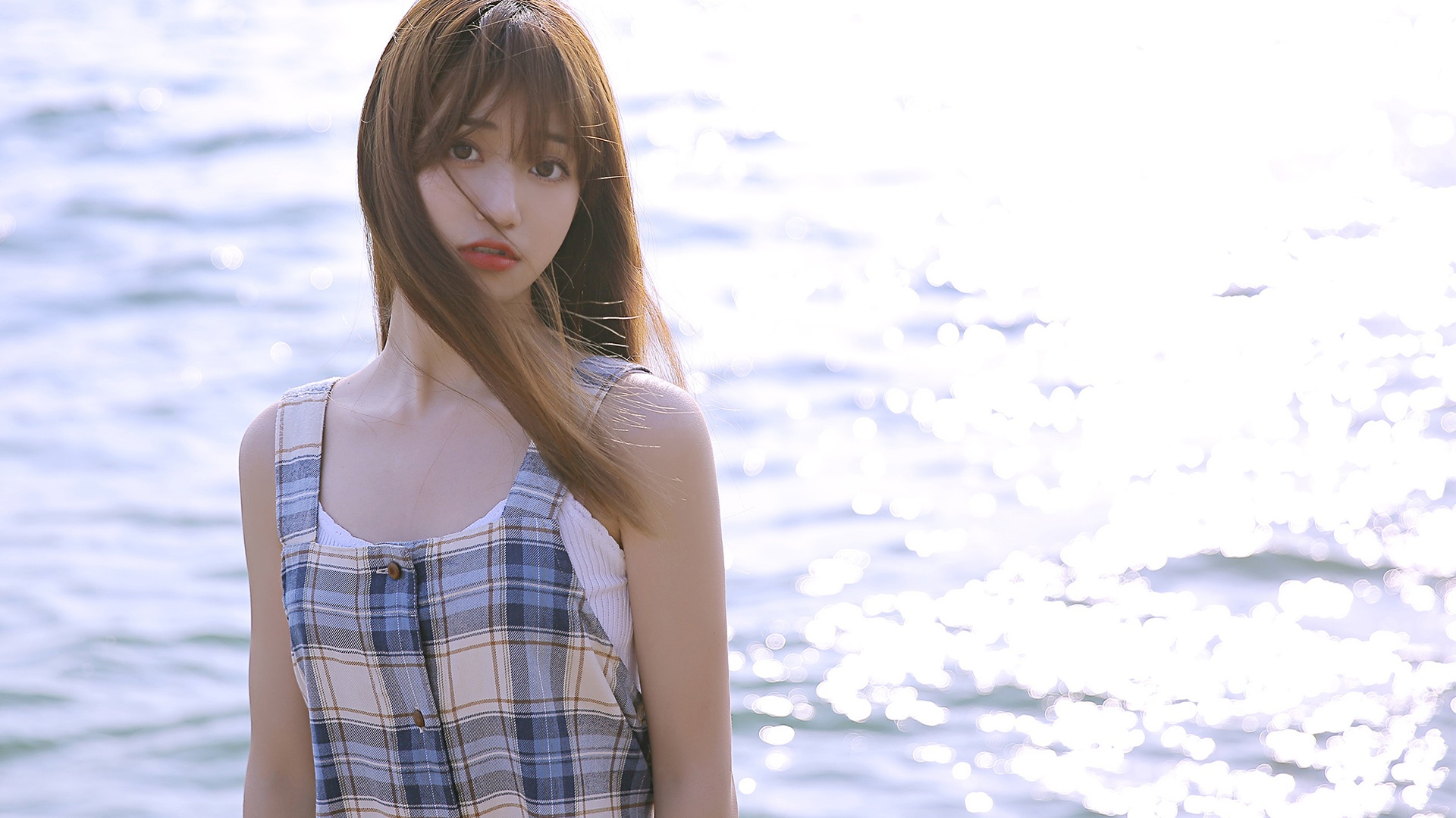 清纯长美女海边高清桌面壁纸壁纸【5】清纯长美女海边