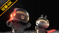 可爱动物可爱熊可妮兔布朗熊宇航员月球外太空星球星空科幻世界