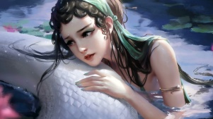 互动鼠标拖尾粒子互动白蛇青蛇女妖美丽