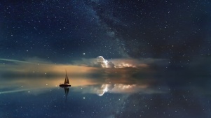 粒子互动互动星空励志夜空治愈唯美河流桌面主题锁屏