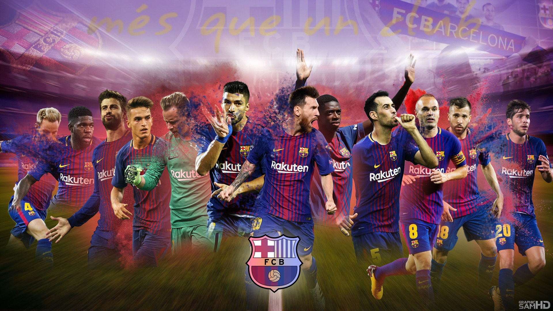 巴塞罗那足球俱乐部，团队，摄影，2019，海报预览 | 10wallpaper.com