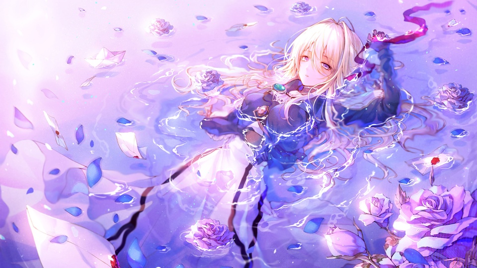 紫罗兰永恒花园水中花瓣薇尔莉特伊芙加登壁纸壁纸 动漫静态壁纸 静态壁纸下载 元气壁纸