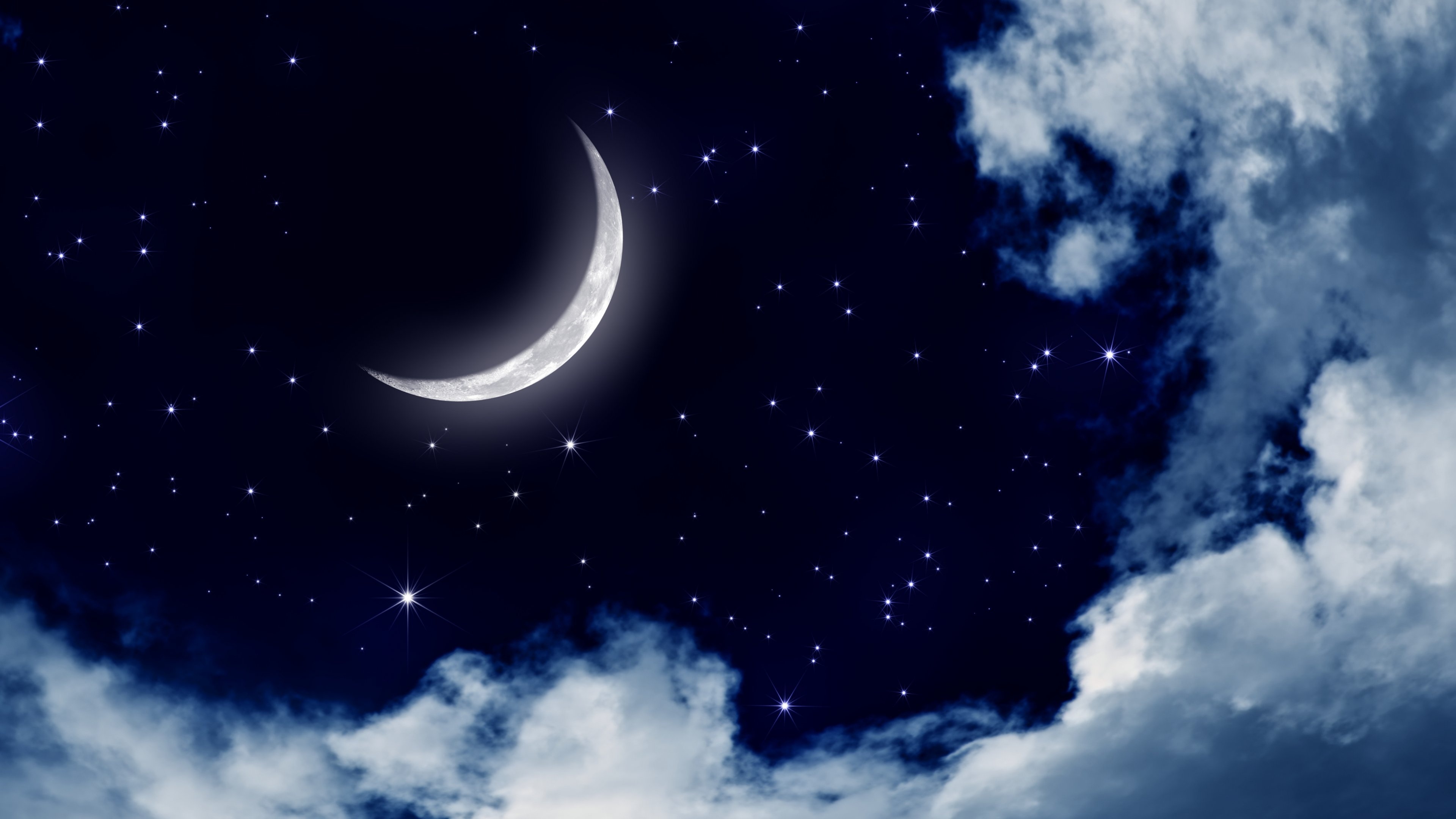 晚上,天空,星星,树木,梦幻般美丽风景桌面壁纸 - 优美图库