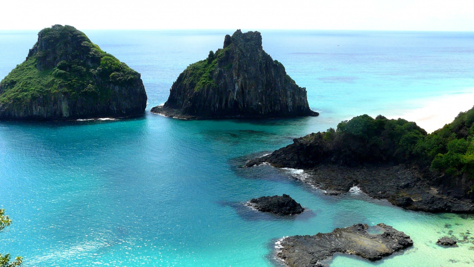 禅意 大海 岛屿 岩石 树 树枝 天空 风景桌面壁纸壁纸