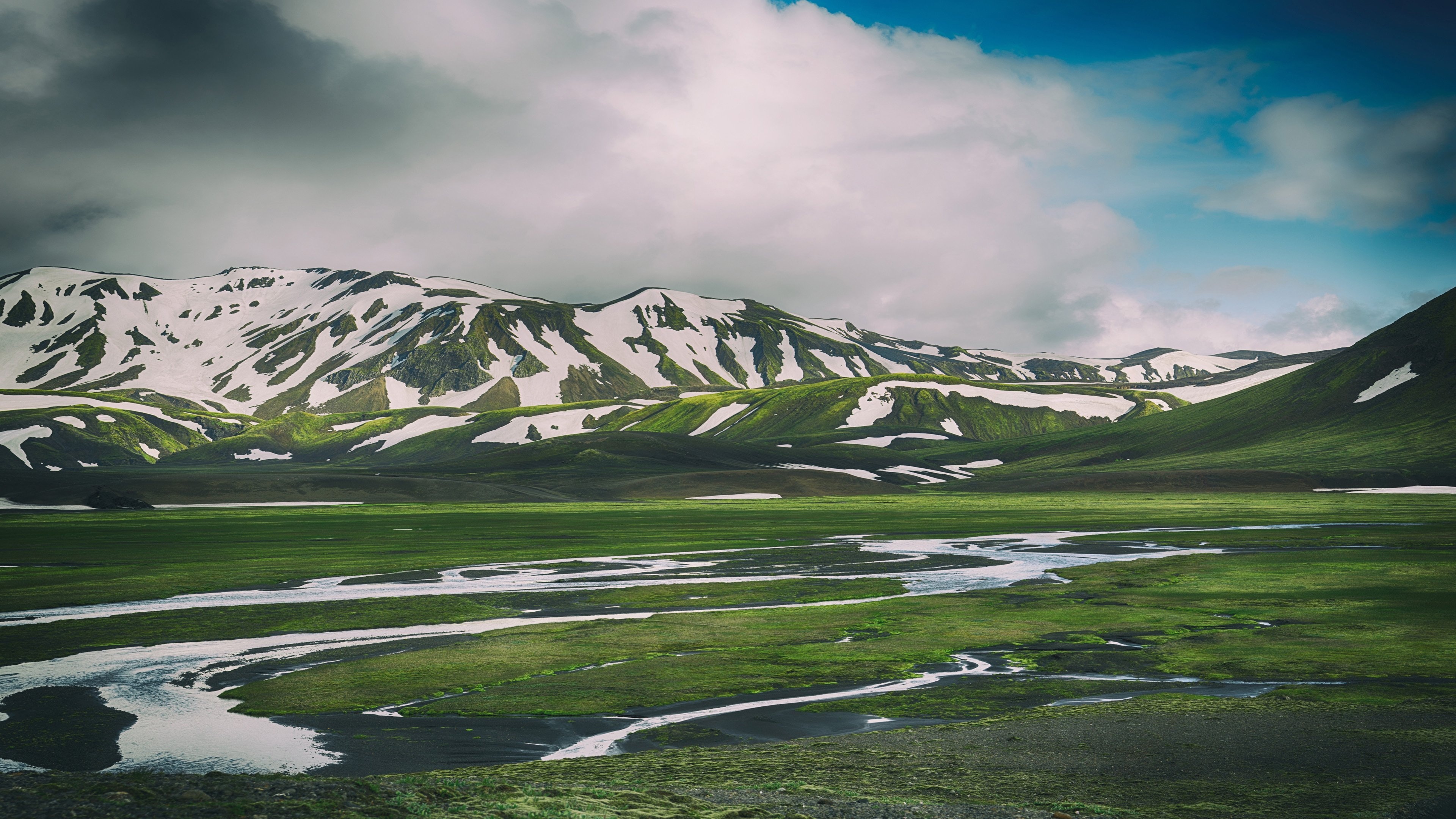 风景 雪山 河流 4K专区壁纸