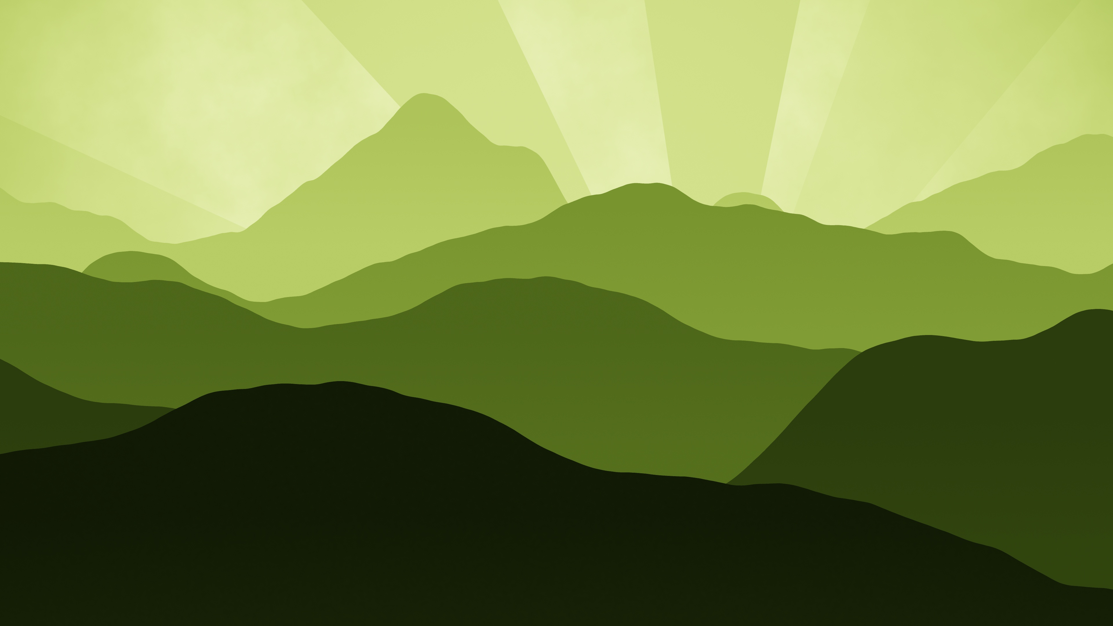 简约淡雅 绿色的山矢量风景4k壁纸壁纸