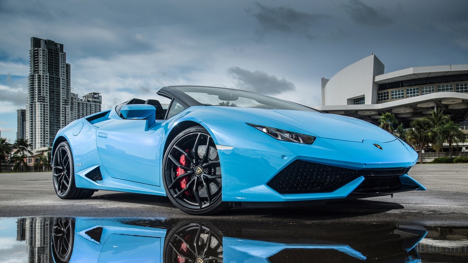 兰博基尼 LP610 4蓝色超级跑车 壁纸壁纸