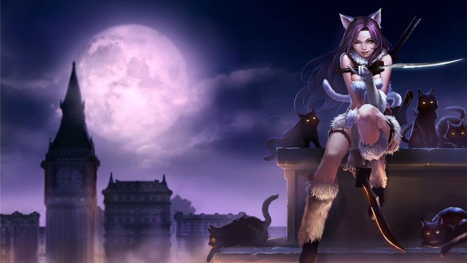 lol 英雄联盟 游戏 暗夜猫女 卡特琳娜 游戏壁纸壁纸