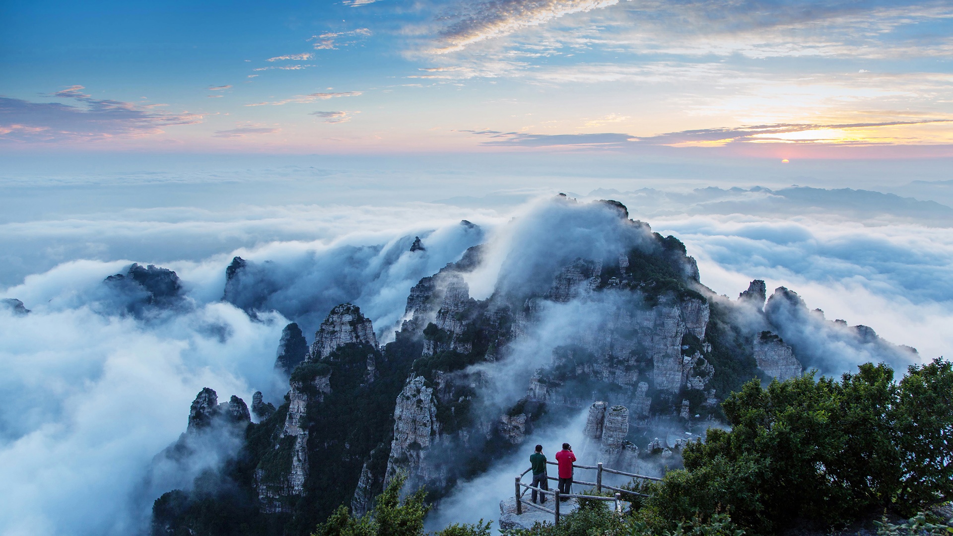 自然景观 风景名胜 白石山日出风景桌面壁纸壁纸