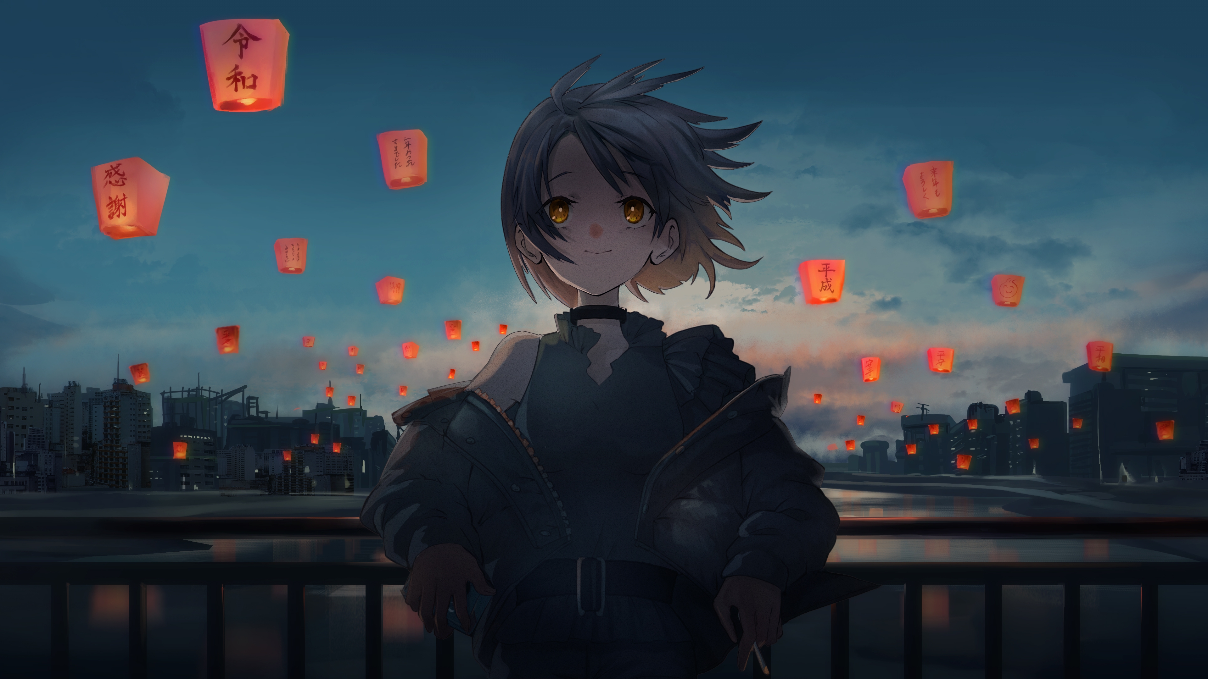 好年新年孔明灯女孩4k动漫壁纸壁纸 动漫静态壁纸 静态壁纸下载 元气壁纸