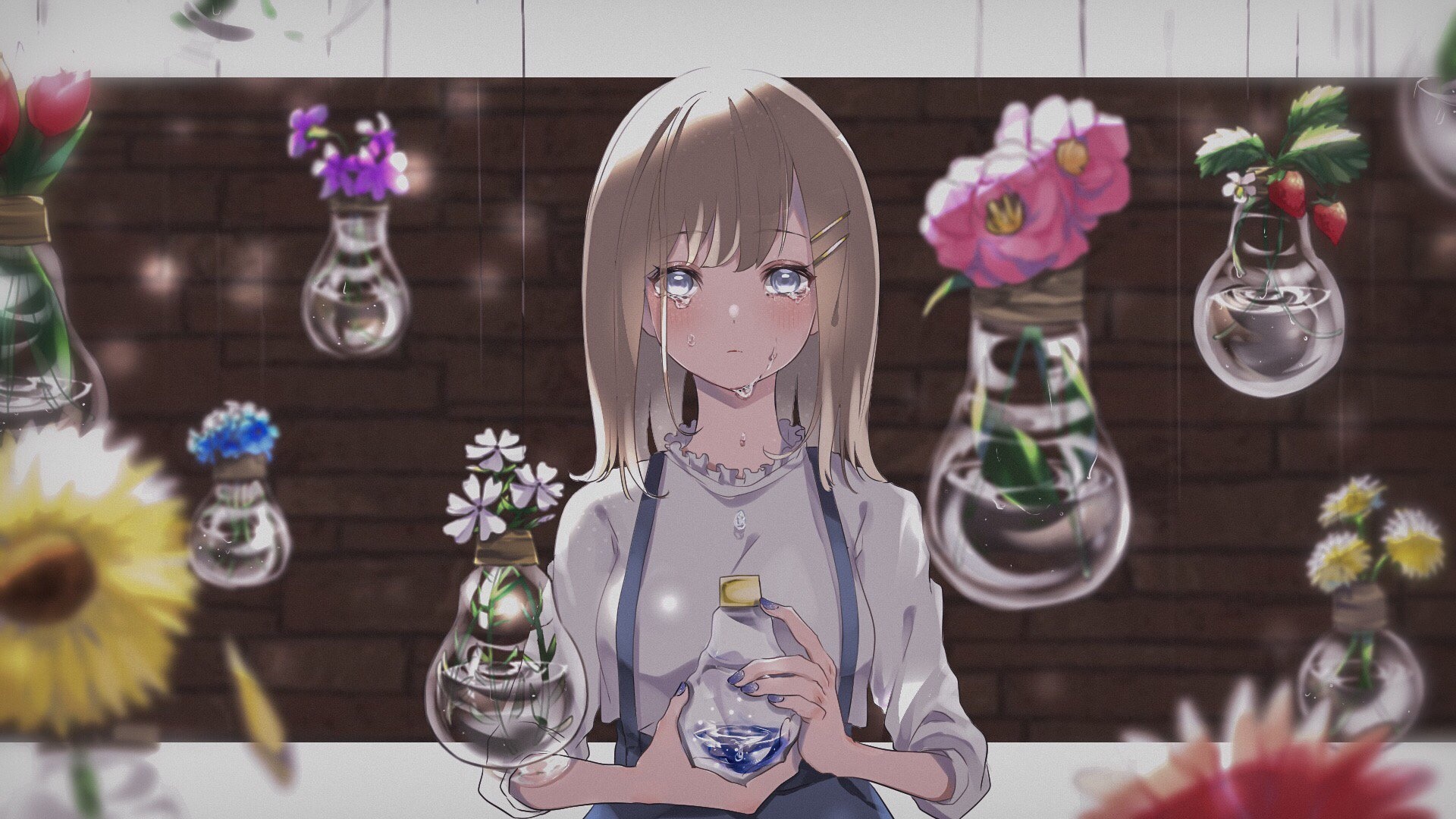 少女玻璃泪水动漫卡通壁纸