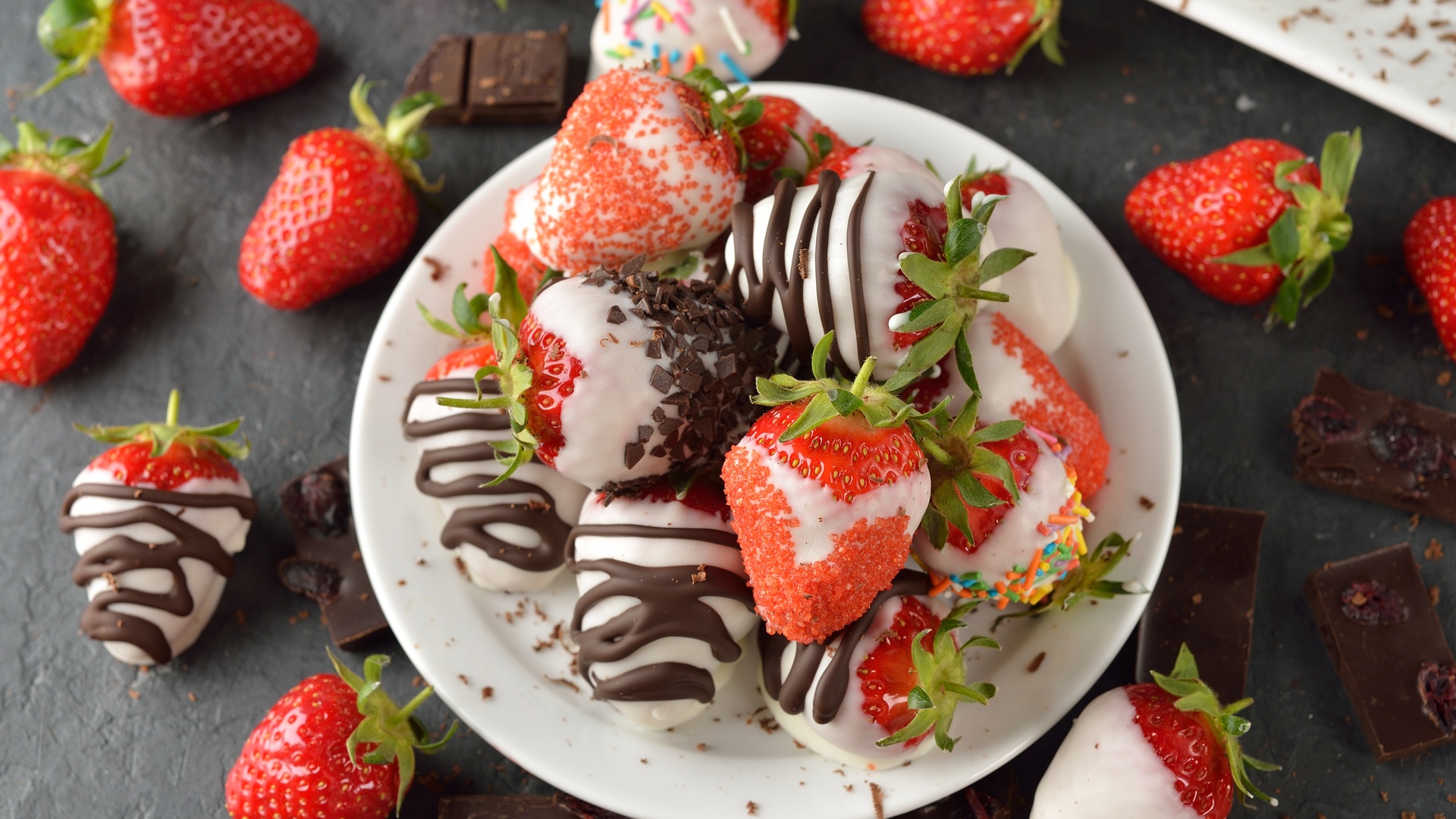 美食巧克力甜点草莓壁纸