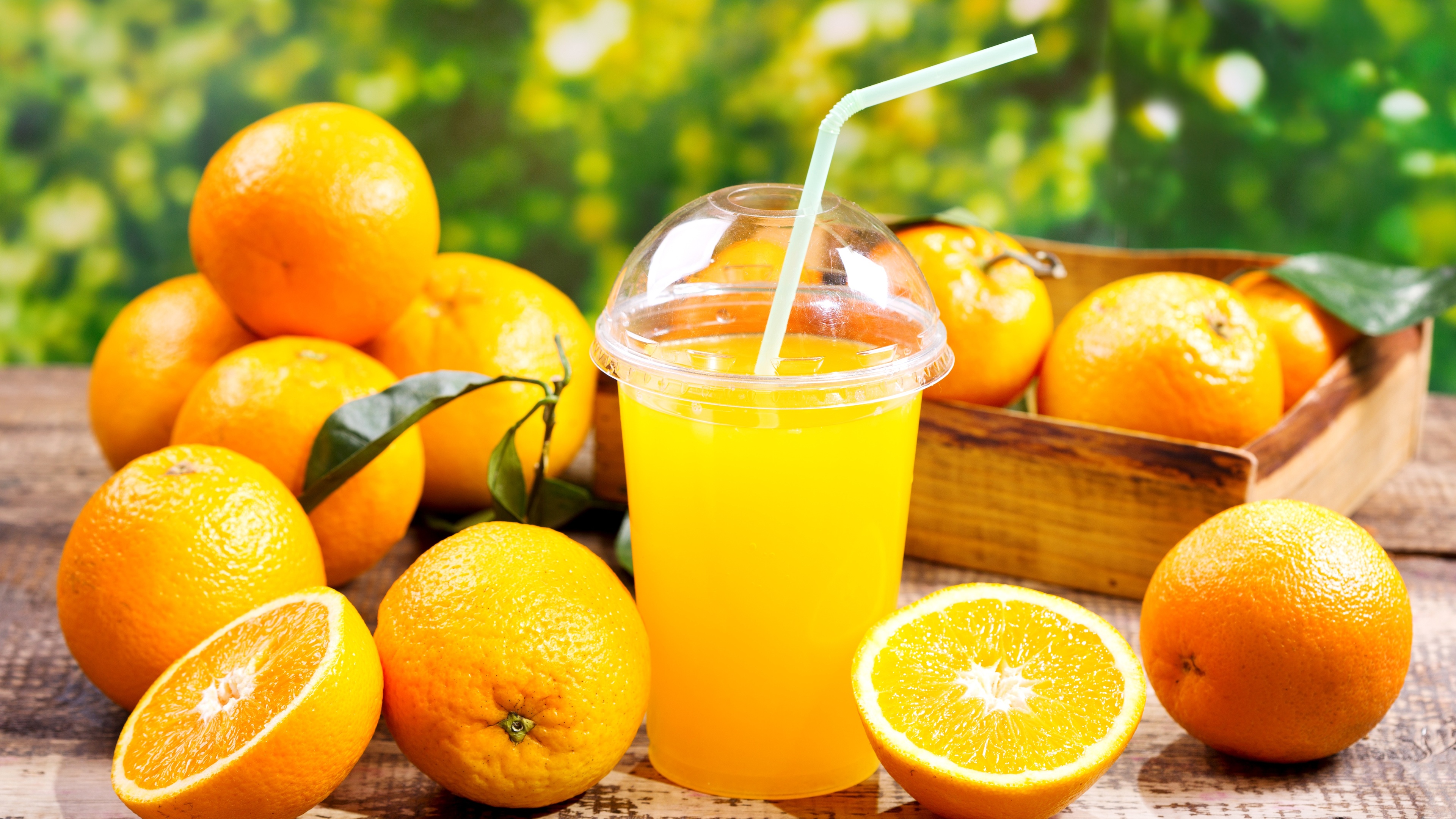 美食 橙 柑橘 果汁 5K水果图片壁纸