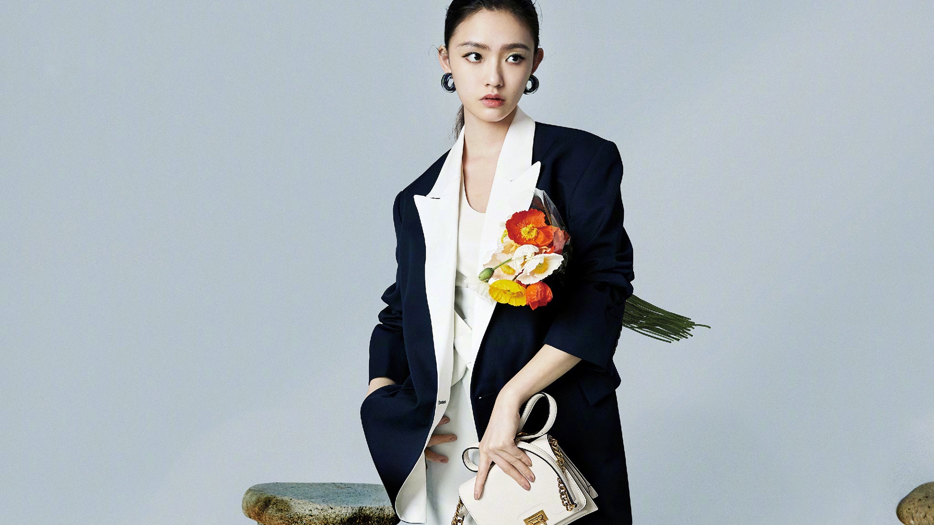 林允春日复古妆高清桌面壁纸壁纸