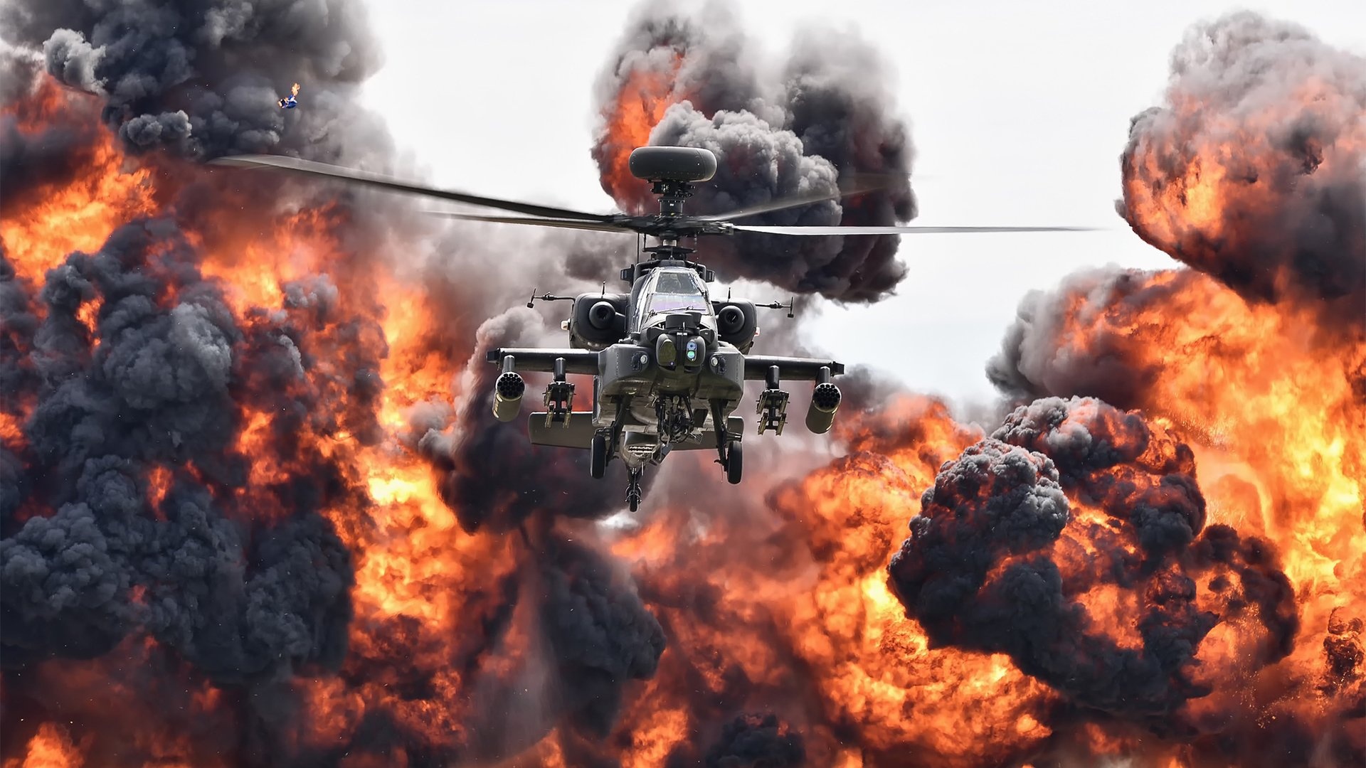 直升机火焰战争军事天地壁纸