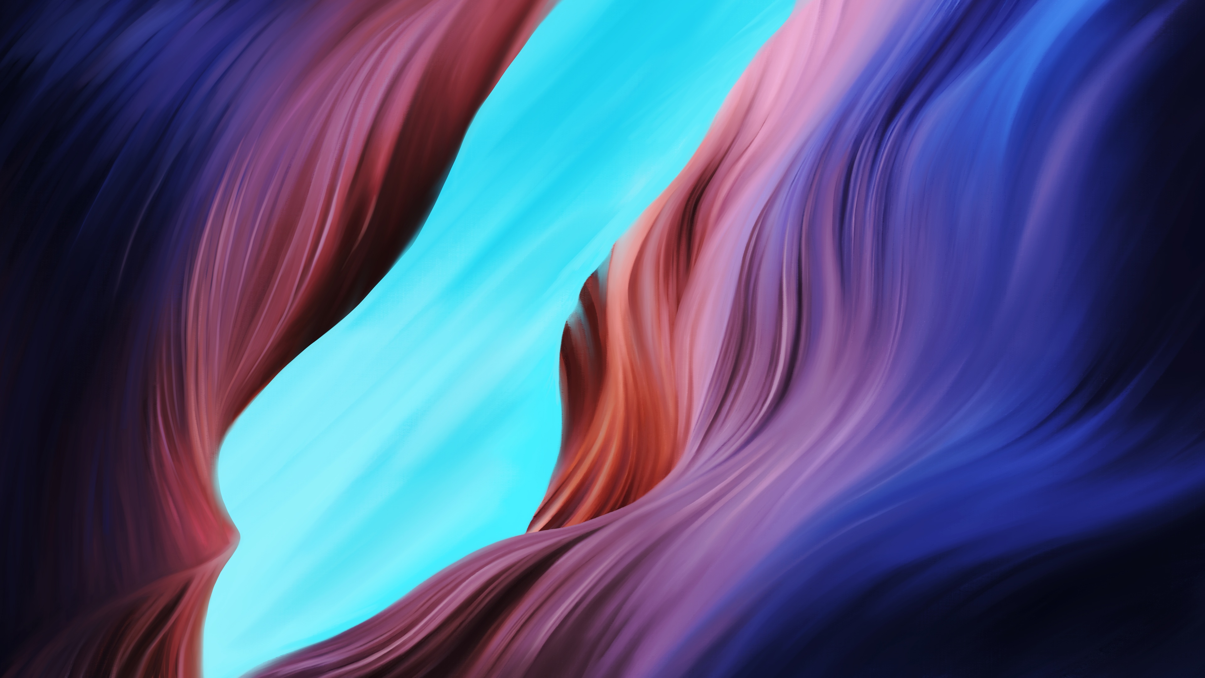 缤纷多彩彩色峡谷简约设计风景4k壁纸壁纸