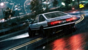 雨天老轿车