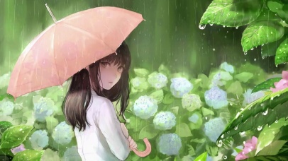雨中少女