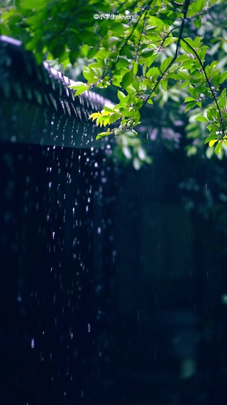 屋檐落雨