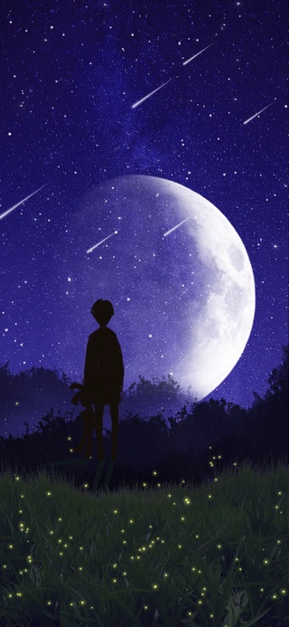 唯美星空下的男孩