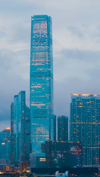 4K香港高楼夜景