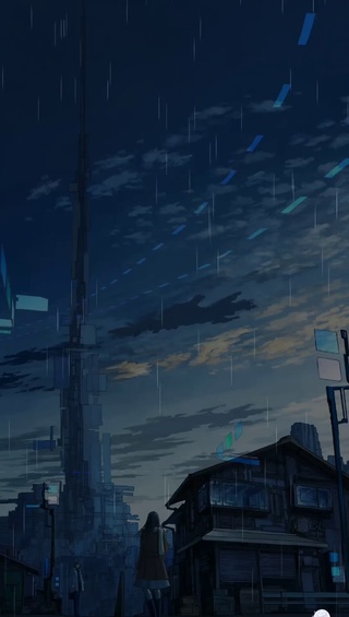 女孩雨夜