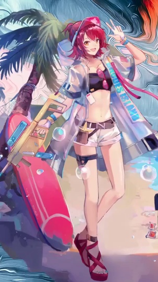海滩度假女孩