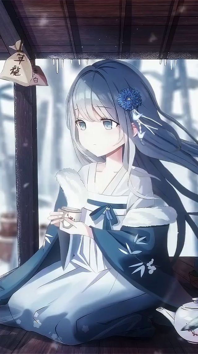 雪中少女