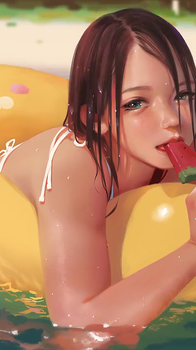 夏日海边可爱小女孩