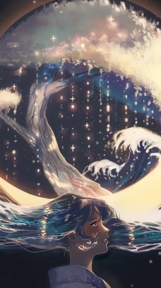 少女海中月