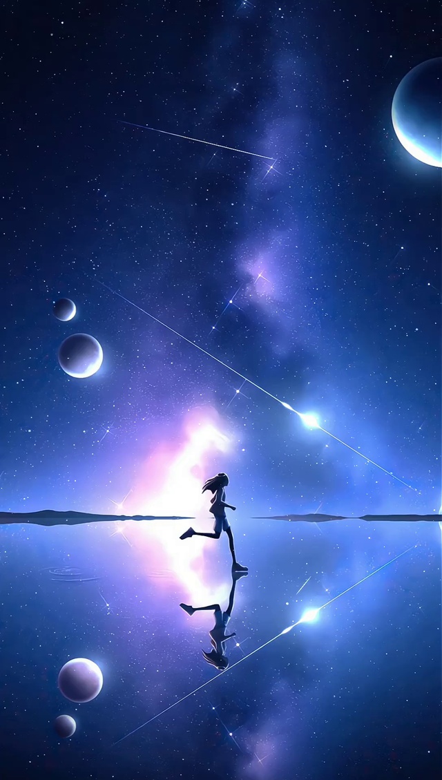 星空下奔跑的少女