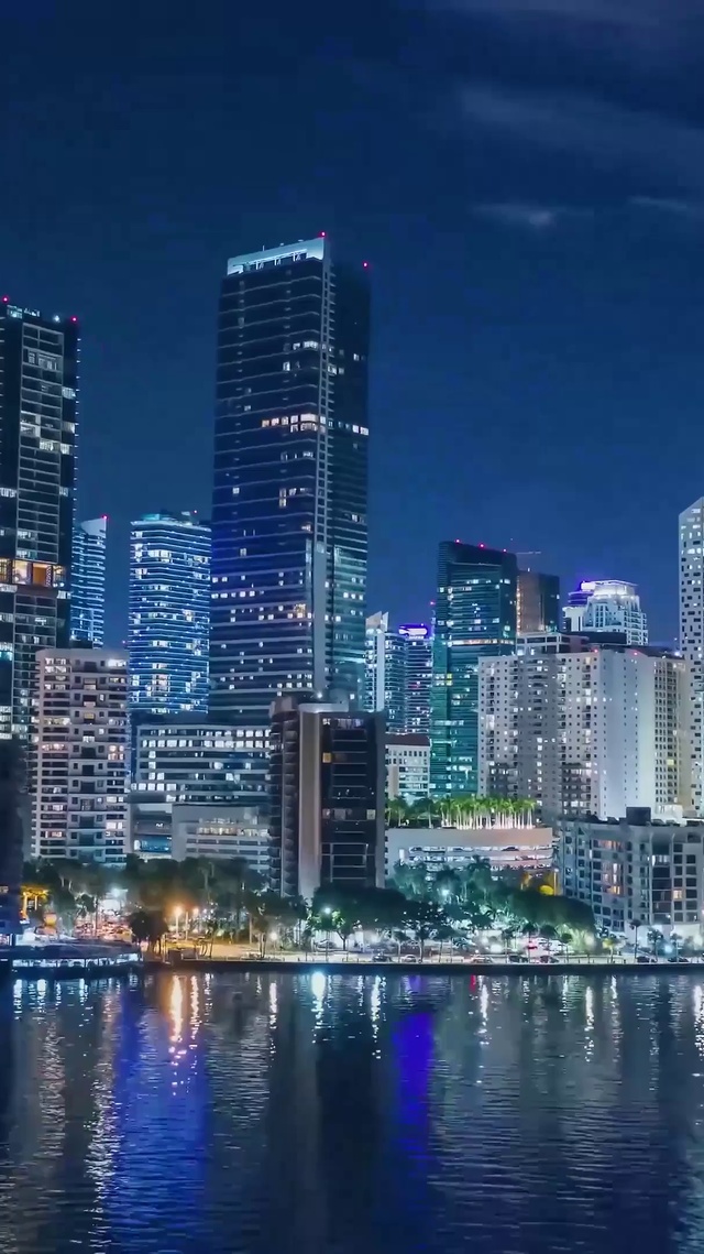 4K 海边城市夜景