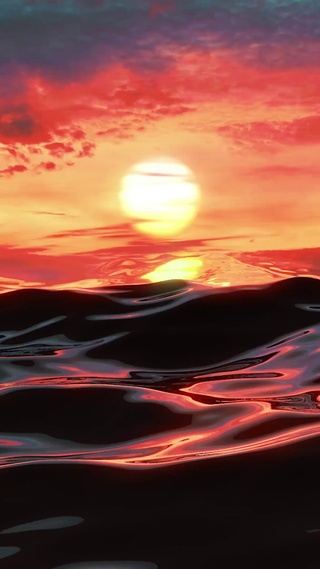 海面夕阳红