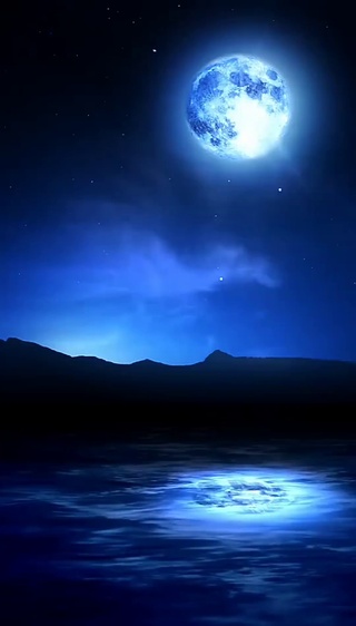 夜晚的月