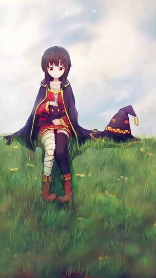 草坪上的魔法少女