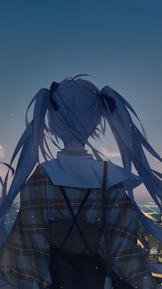 唯美初音背影