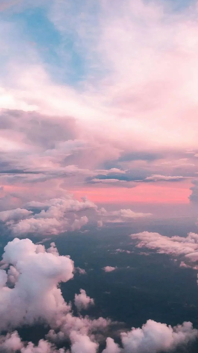 藍天白雲,晚霞