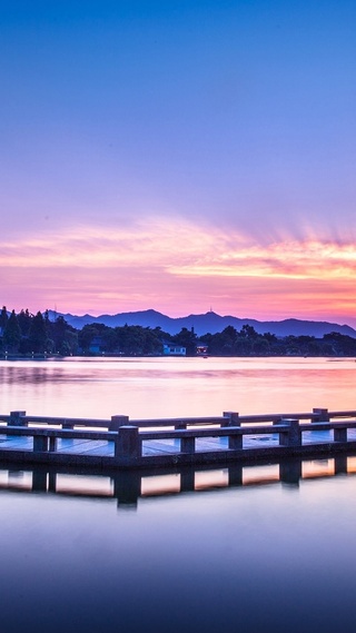 风景 自然景观 杭州西湖夜景 湖泊 风景大片壁纸