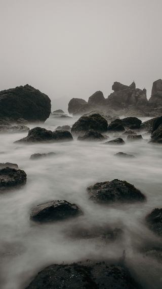 雾 大海壁纸