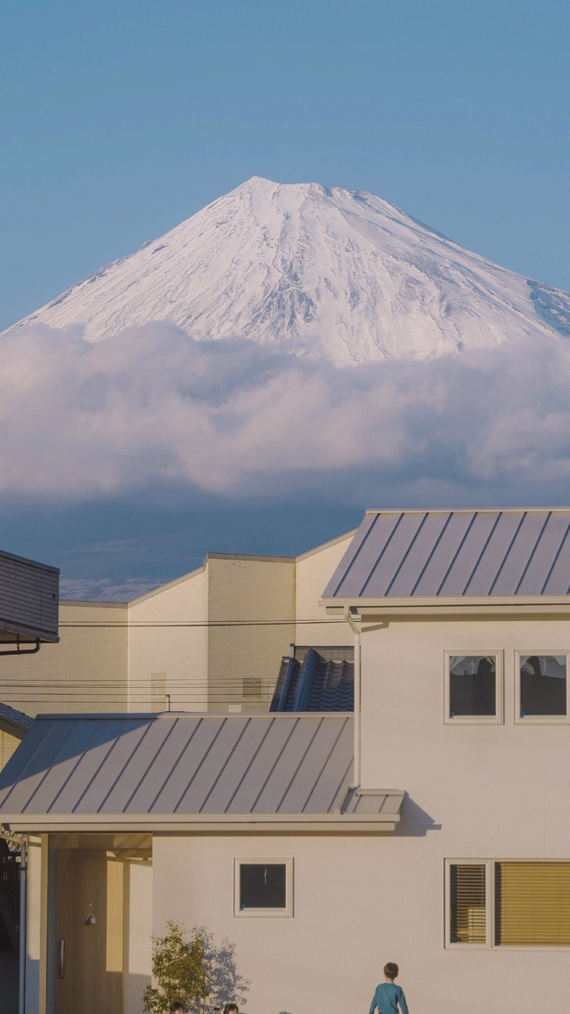 富士山,城鎮,清新