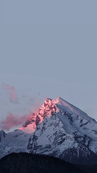 山,天空,晚霞