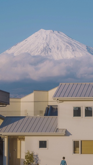 富士山,城镇,清新