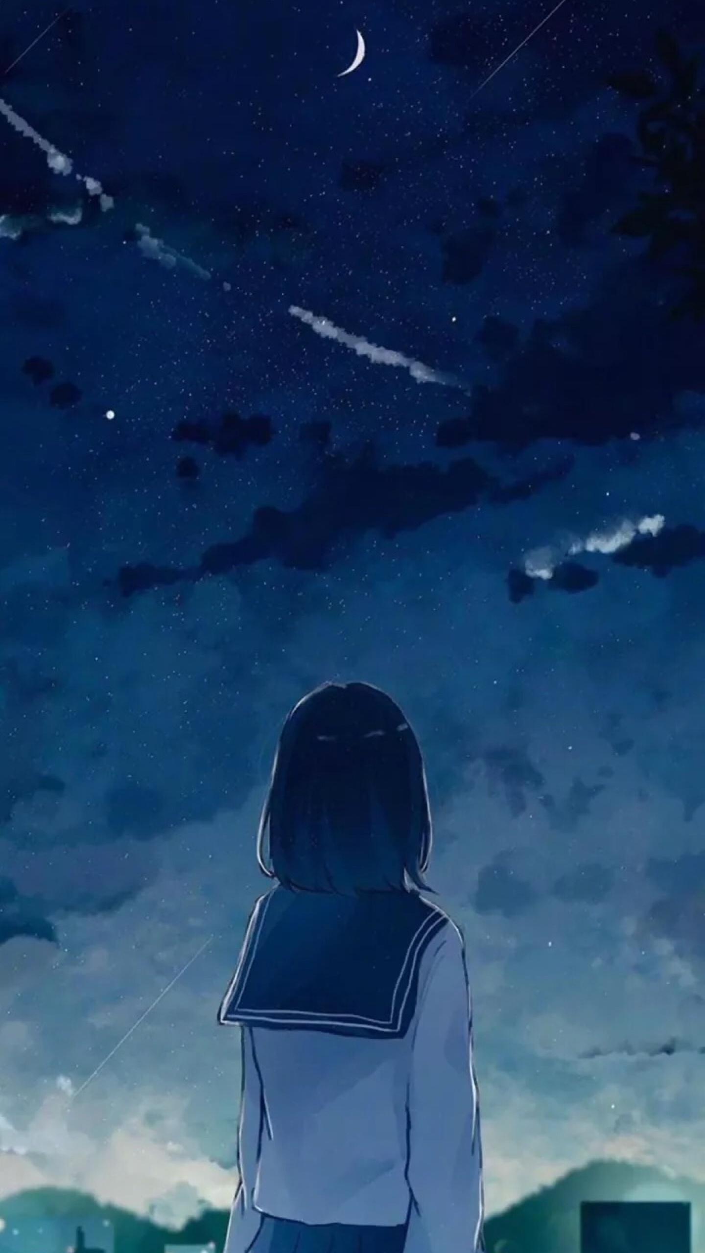 星空,少女,唯美,動漫