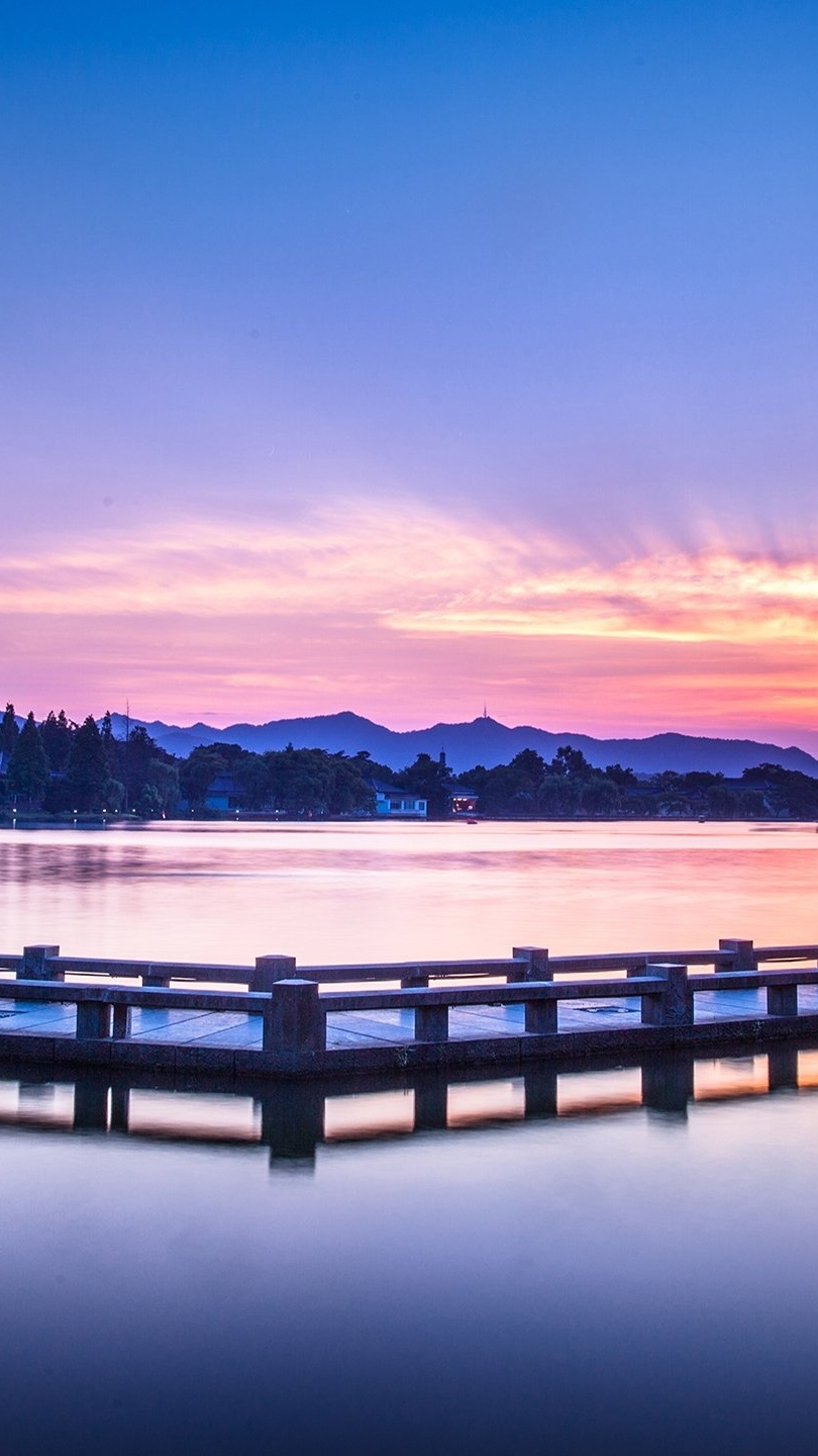 風景 自然景觀 杭州西湖夜景 湖泊 風景大片壁紙