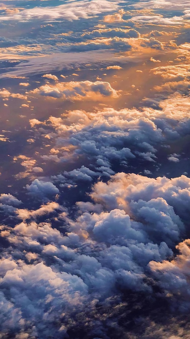 晚霞,天空,雲朵