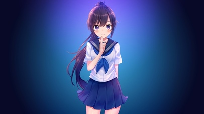 星空下的水手服少女