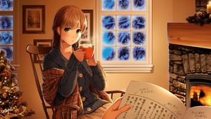 客厅的动漫少女