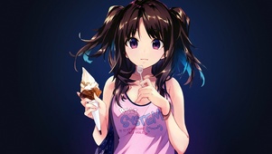 吃甜点的女孩