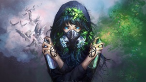 白鸽与绿叶